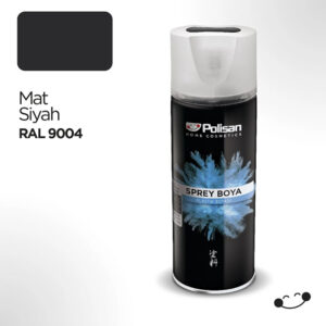 Polisan Plastik Yüzey Mat Siyah Sprey Boya RAL 9004 400 ml