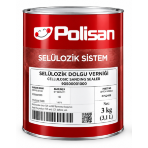 Polisan Selülozik Dolgu Verniği 3 KG – Ahşap ve Mobilya Yüzeyler İçin Dolgu Verniği
