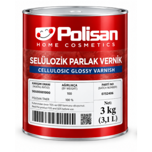 Polisan Selülozik Parlak Vernik 3 KG – Mobilya ve Ahşap Yüzeyler İçin Parlak Vernik