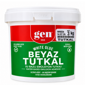 Gen Tutkal 3 KG – Beyaz Plastik Genel Amaçlı Kâğıt, Karton ve Ahşap Tutkalı