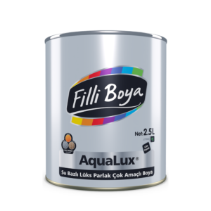 Filli Boya AquaLux Su Bazlı Çok Amaçlı Boya Siyah 2,5 L – Lüks Parlak Görünüm