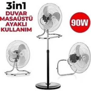 Marsstar MS-18 Asil 90 W 18 İnç 3'ü 1 Arada Sanayi Tipi Ayaklı Vantilatör
