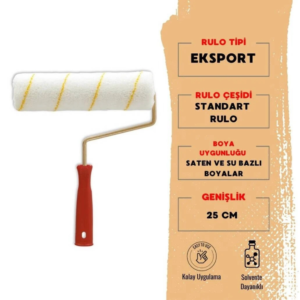 Dekor Eksport Rulo 25 cm – Saten ve Su Bazlı Boya Rulosu (1081)